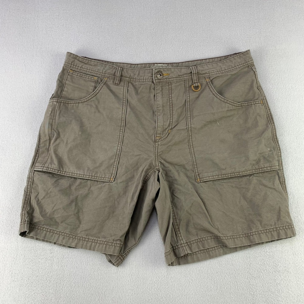 REI Co-op Wilderness Spirit Shorts Men 38 Brown Baker Style Cargo Outdoor Cotton